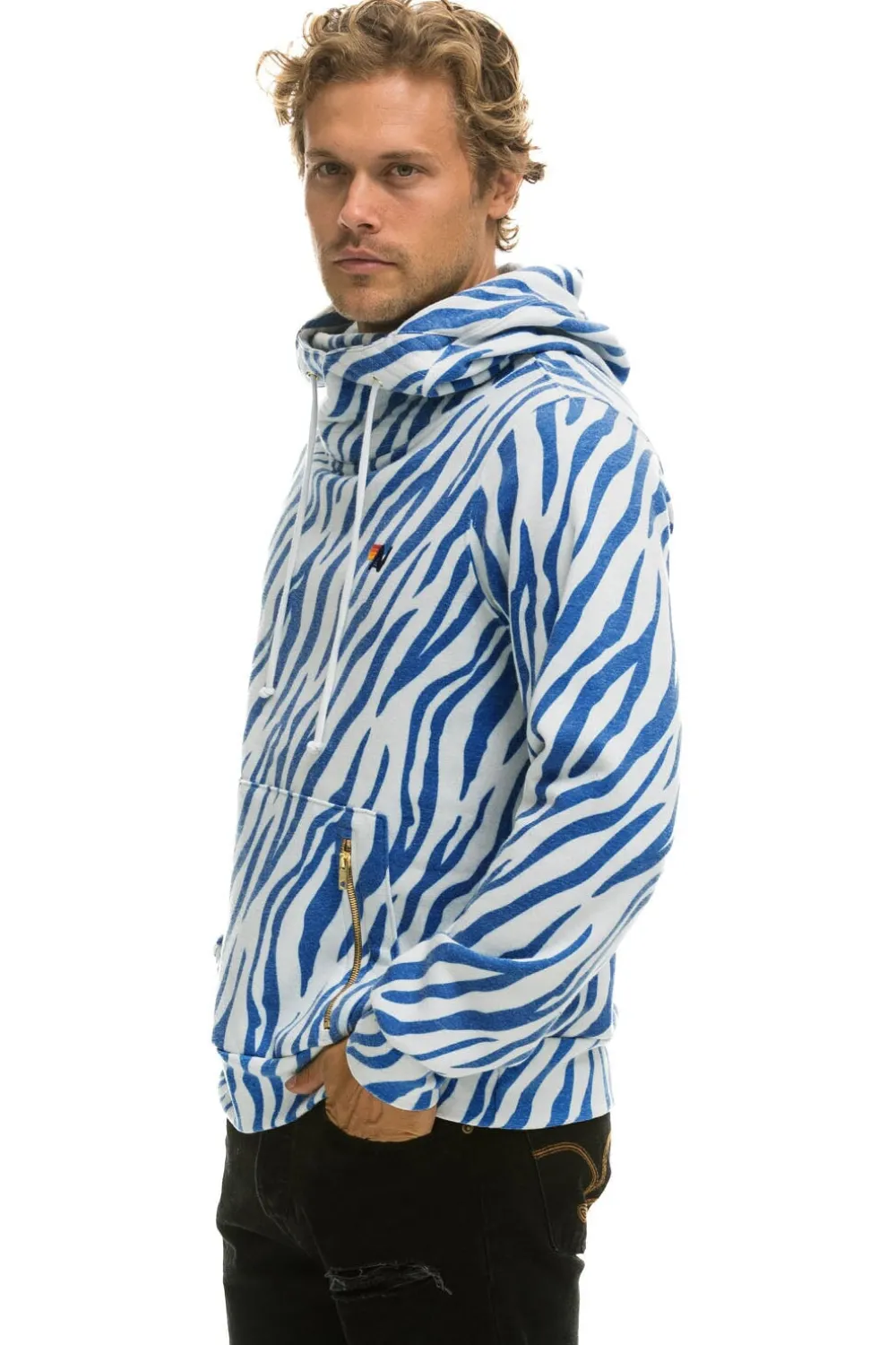 Hoodies | Hoodies | Aviator Nation NINJA PULLOVER HOODIE - BLUE TIGER BLUETIGER