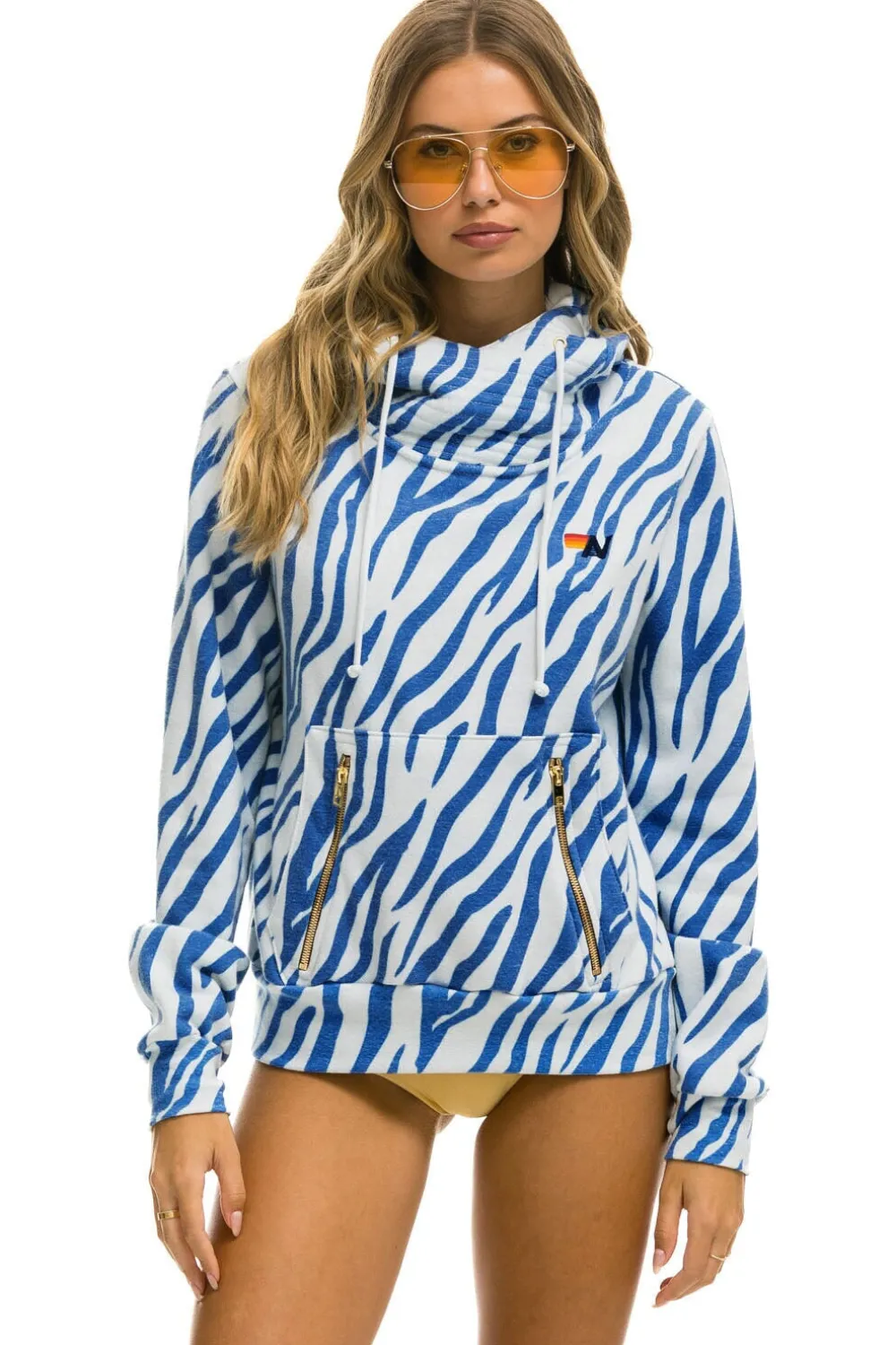 Hoodies | Hoodies | Aviator Nation NINJA PULLOVER HOODIE - BLUE TIGER BLUETIGER