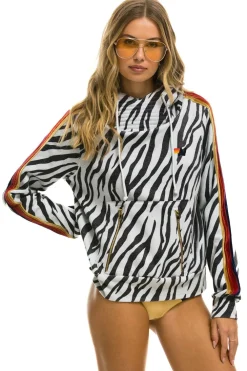 Hoodies | Hoodies | Aviator Nation NINJA PULLOVER HOODIE - ZEBRA