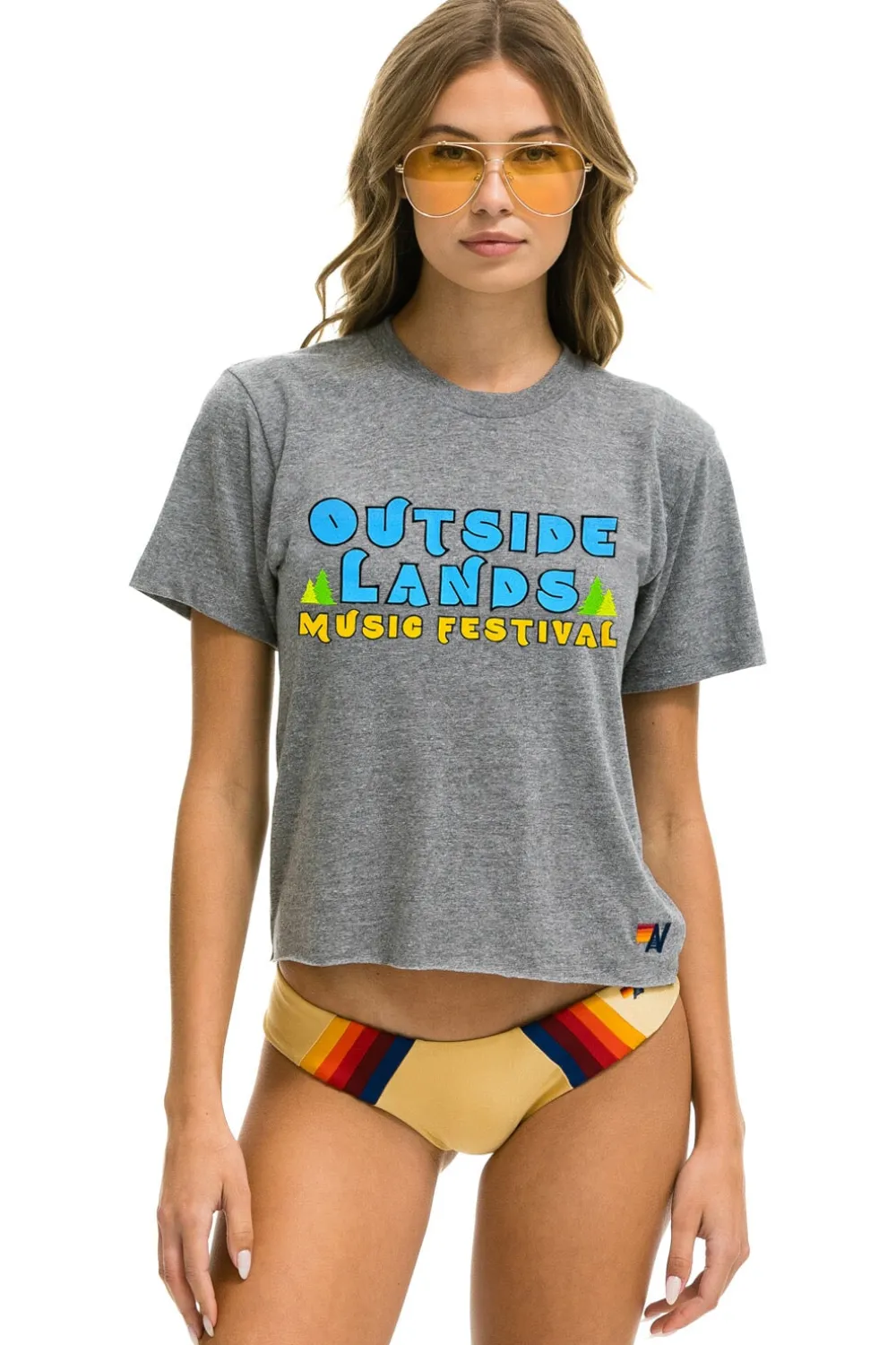 Collab Merchandise | Collab Merchandise | Aviator Nation OUTSIDE LANDS 2024 BOYFRIEND TEE - HEATHER GREY HEATHERGREY