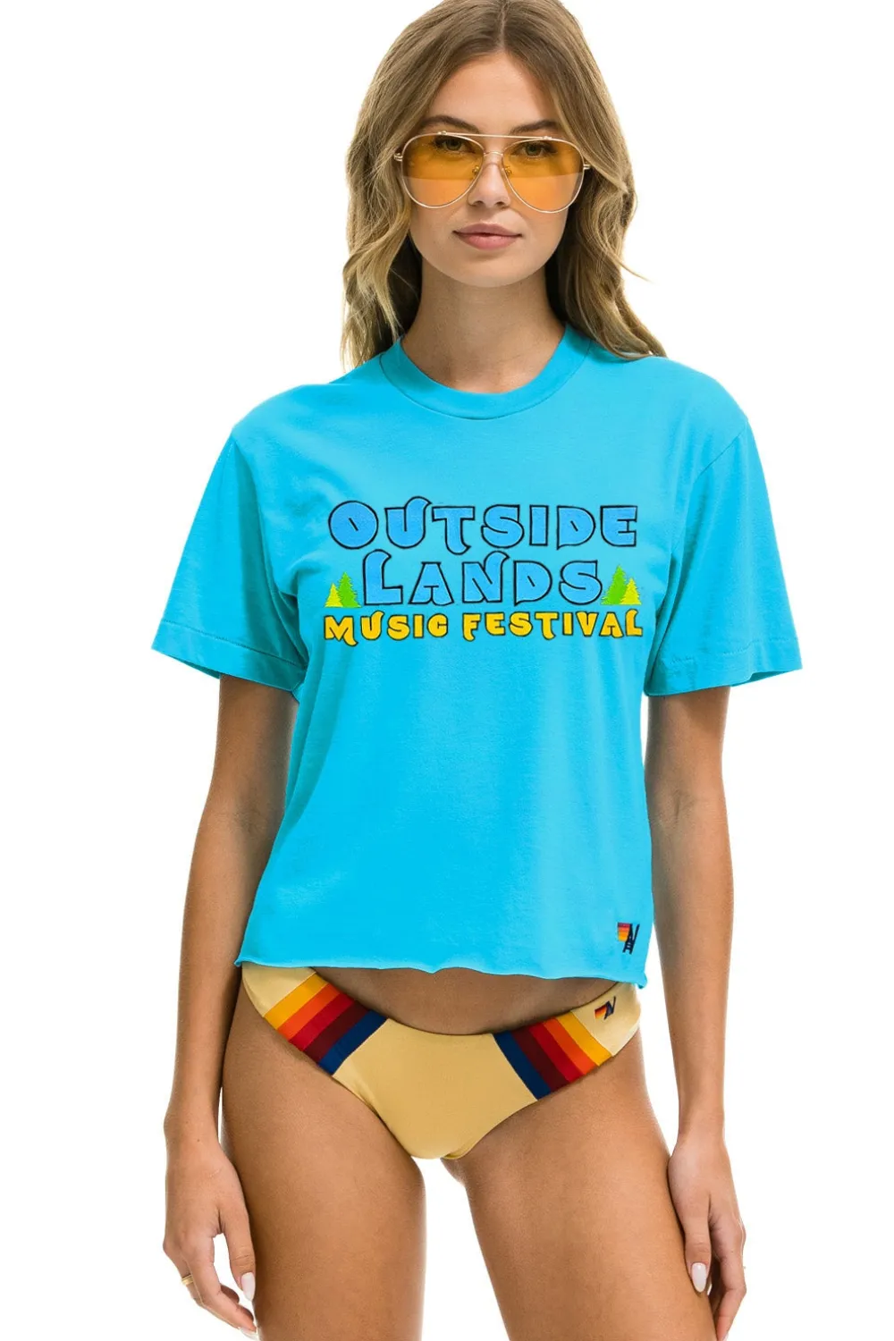 Collab Merchandise | Collab Merchandise | Aviator Nation OUTSIDE LANDS 2024 BOYFRIEND TEE - NEON BLUE NEONBLUE