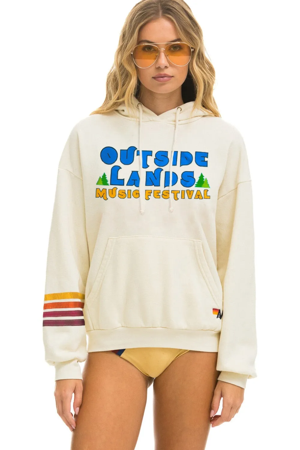 Hoodies | Collab Merchandise | Aviator Nation OUTSIDE LANDS 2024 RELAXED PULLOVER HOODIE - VINTAGE WHITE VINTAGEWHITE
