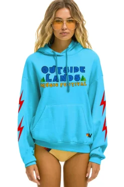 Hoodies | Collab Merchandise | Aviator Nation OUTSIDE LANDS 2024 RELAXED PULLOVER HOODIE - NEON BLUE NEONBLUE