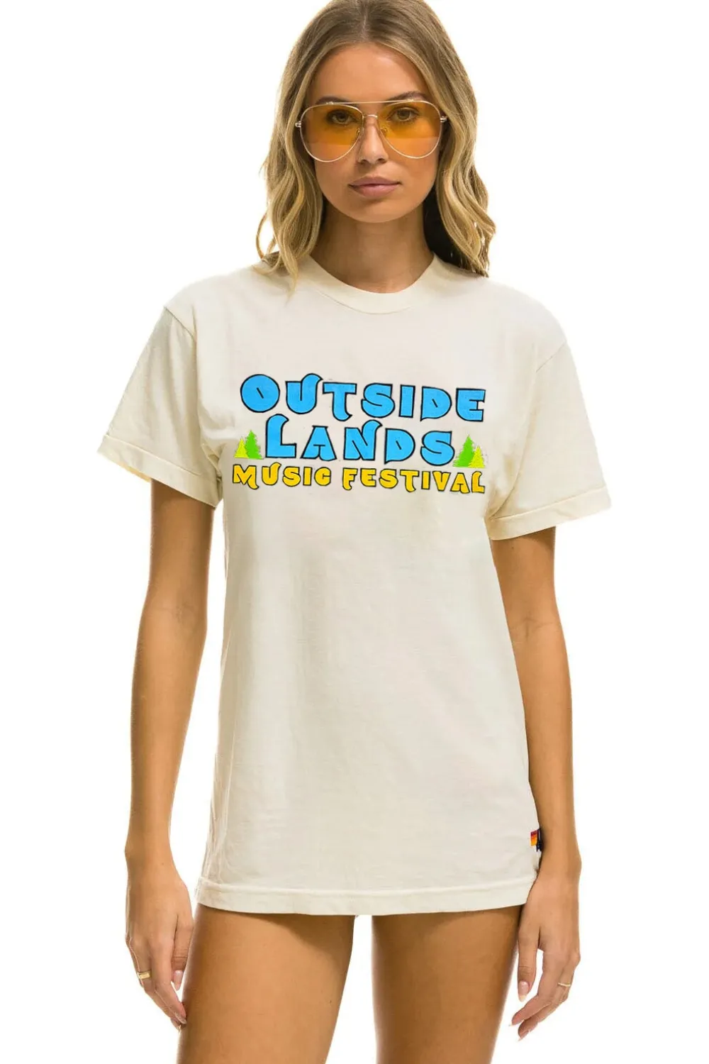 Tees | Collab Merchandise | Aviator Nation OUTSIDE LANDS 2024 UNISEX CREW TEE - VINTAGE WHITE VINTAGEWHITE