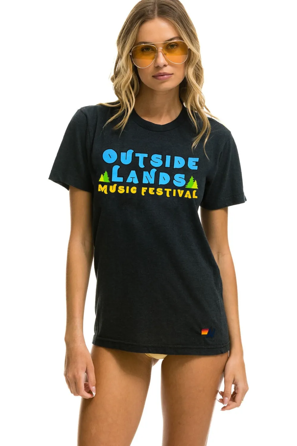 Tees | Collab Merchandise | Aviator Nation OUTSIDE LANDS 2024 UNISEX CREW TEE - CHARCOAL