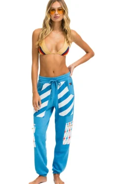 Sweatpants | Aviator Nation PALM BOLT STRIPE CARGO COLOR BLOCK SWEATPANTS - OCEAN // NEON YELLOW OCEAN//NEONYELLOW