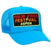 Collab Merchandise | Collab Merchandise | Aviator Nation PALM TREE FESTIVAL ASPEN 2024 VINTAGE LOW RISE TRUCKER - NEON BLUE NEONBLUE
