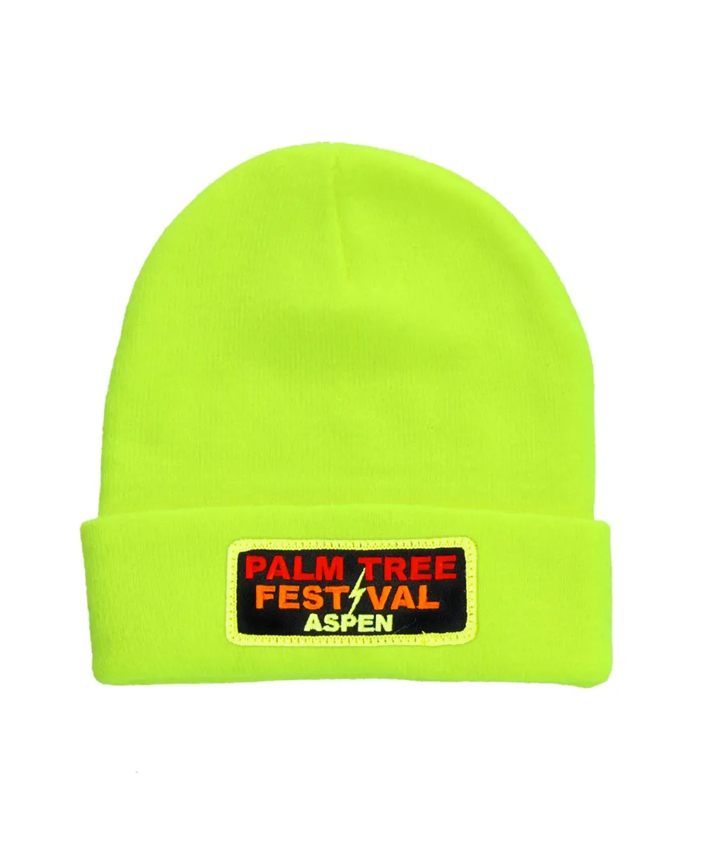 Beanies | Beanie | Aviator Nation PALM TREE FESTIVAL ASPEN 2024 BEANIE - NEON YELLOW NEONYELLOW