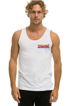 Collab Merchandise | Collab Merchandise | Aviator Nation PALM TREE FESTIVAL DANA POINT 2023 TANK - WHITE