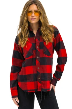 Tees | Aviator Nation PLAID FLANNEL LIGHT WEIGHT UNISEX WESTERN SHIRT - BUFFALO PLAID BUFFALOPLAID