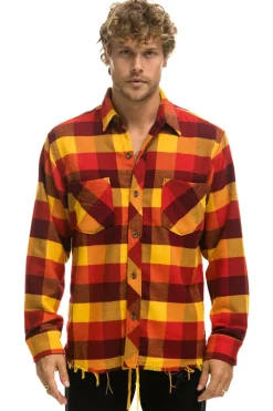 Tees | Aviator Nation PLAID FLANNEL LIGHT WEIGHT UNISEX WESTERN SHIRT - SURFY PLAID SURFYPLAID