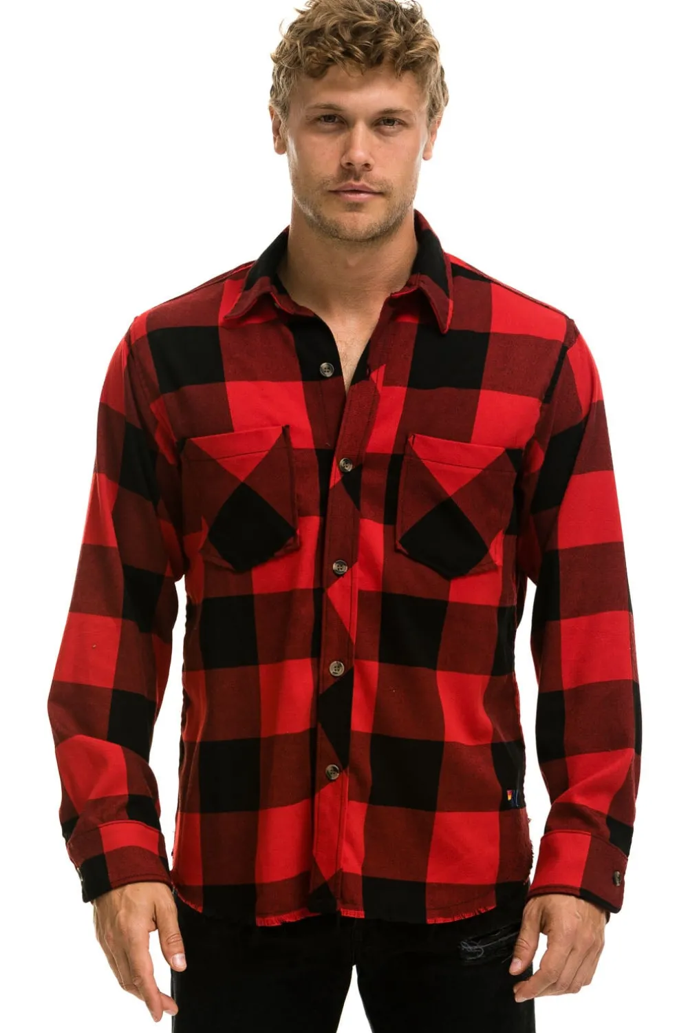 Tees | Aviator Nation PLAID FLANNEL LIGHT WEIGHT UNISEX WESTERN SHIRT - BUFFALO PLAID BUFFALOPLAID