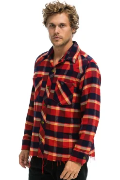 Tees | Aviator Nation PLAID FLANNEL LIGHT WEIGHT UNISEX WESTERN SHIRT - RUGBY PLAID RUGBYPLAID