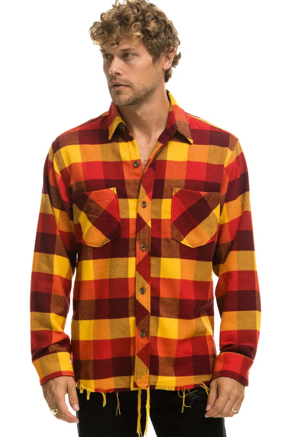 Tees | Aviator Nation PLAID FLANNEL LIGHT WEIGHT UNISEX WESTERN SHIRT - SURFY PLAID SURFYPLAID