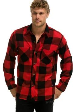 Tees | Aviator Nation PLAID FLANNEL LIGHT WEIGHT UNISEX WESTERN SHIRT - BUFFALO PLAID BUFFALOPLAID