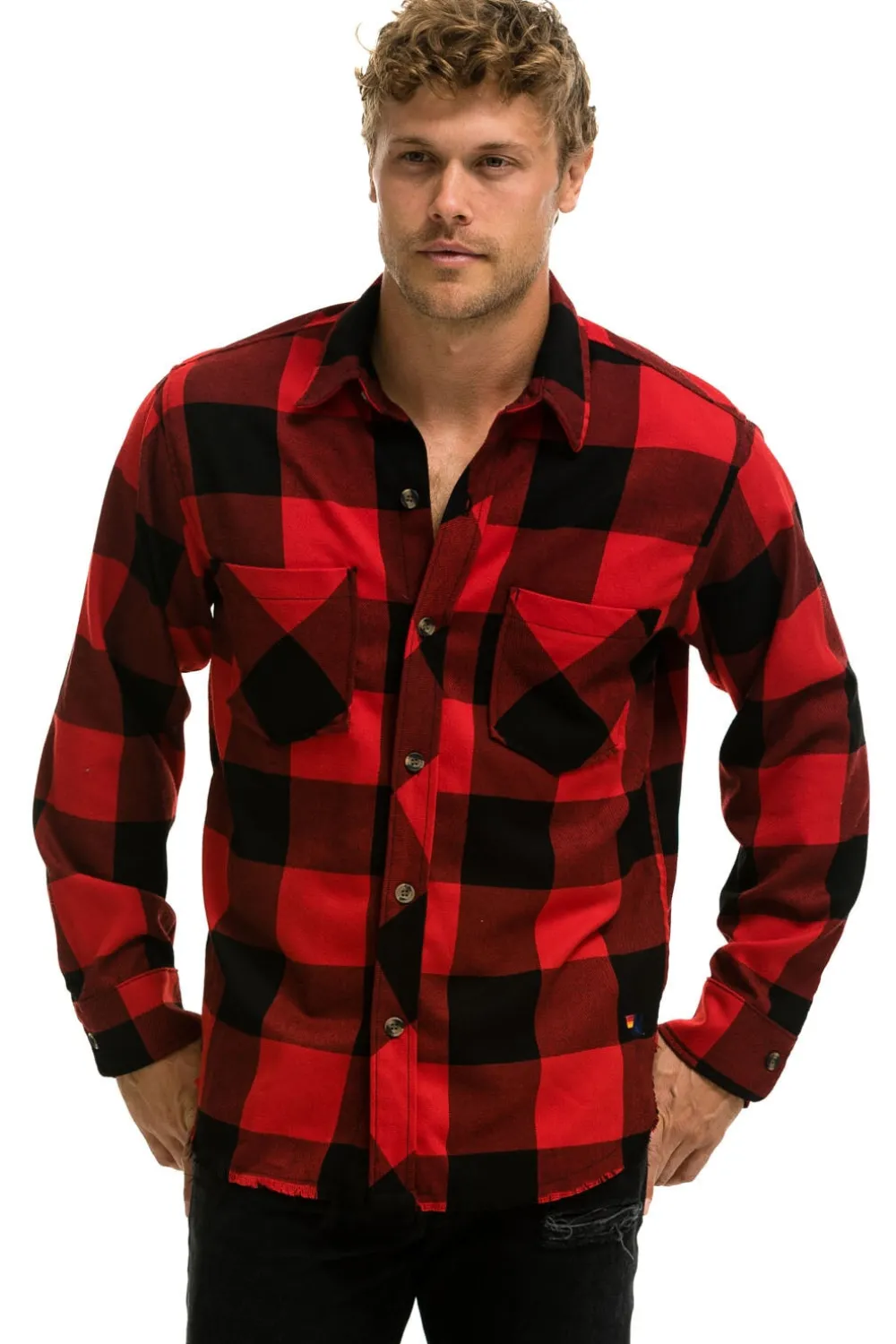 Tees | Aviator Nation PLAID FLANNEL LIGHT WEIGHT UNISEX WESTERN SHIRT - BUFFALO PLAID BUFFALOPLAID