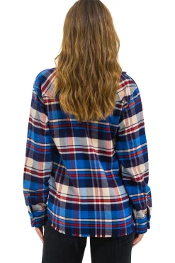 Tees | Aviator Nation PLAID FLANNEL LIGHT WEIGHT UNISEX WESTERN SHIRT - PATRIOT PLAID PATRIOTPLAID