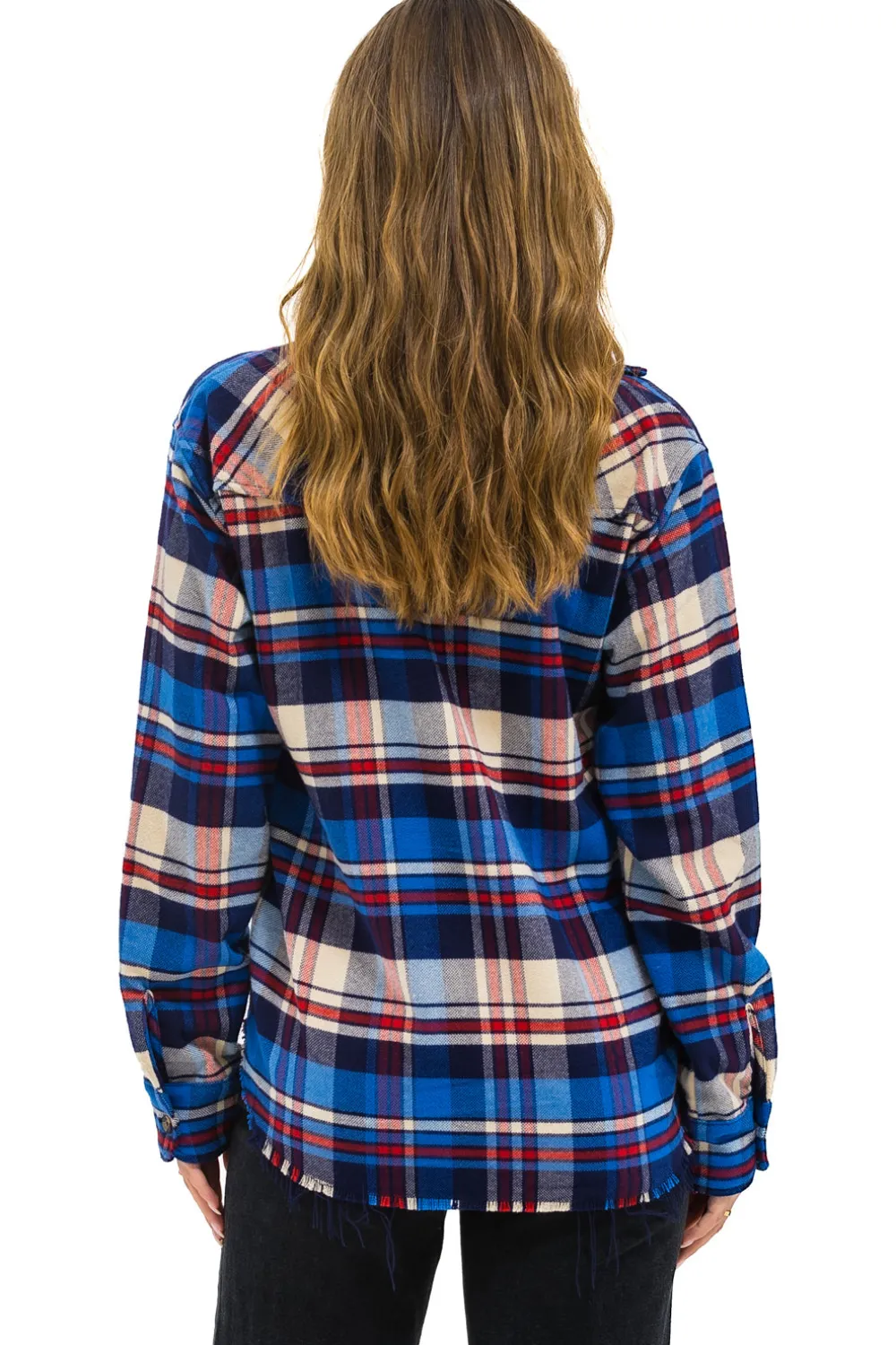 Tees | Aviator Nation PLAID FLANNEL LIGHT WEIGHT UNISEX WESTERN SHIRT - PATRIOT PLAID PATRIOTPLAID