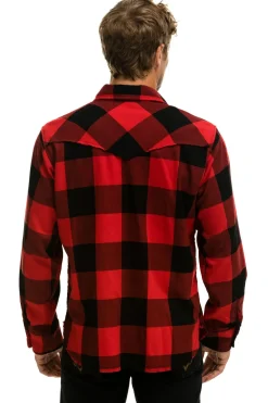 Tees | Aviator Nation PLAID FLANNEL LIGHT WEIGHT UNISEX WESTERN SHIRT - BUFFALO PLAID BUFFALOPLAID