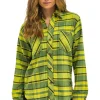 Tees | Aviator Nation PLAID FLANNEL WESTERN SHIRT - AVOCADO PLAID AVOCADOPLAID