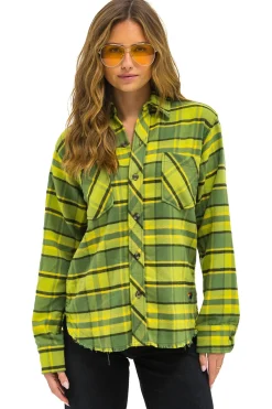Tees | Aviator Nation PLAID FLANNEL WESTERN SHIRT - AVOCADO PLAID AVOCADOPLAID