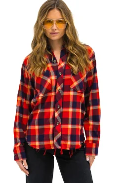 Tees | Aviator Nation PLAID FLANNEL WESTERN SHIRT - RUGBY PLAID RUGBYPLAID