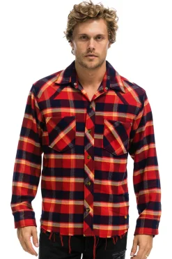 Tees | Aviator Nation PLAID FLANNEL WESTERN SHIRT - RUGBY PLAID RUGBYPLAID