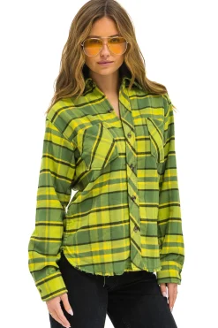 Tees | Aviator Nation PLAID FLANNEL WESTERN SHIRT - AVOCADO PLAID AVOCADOPLAID