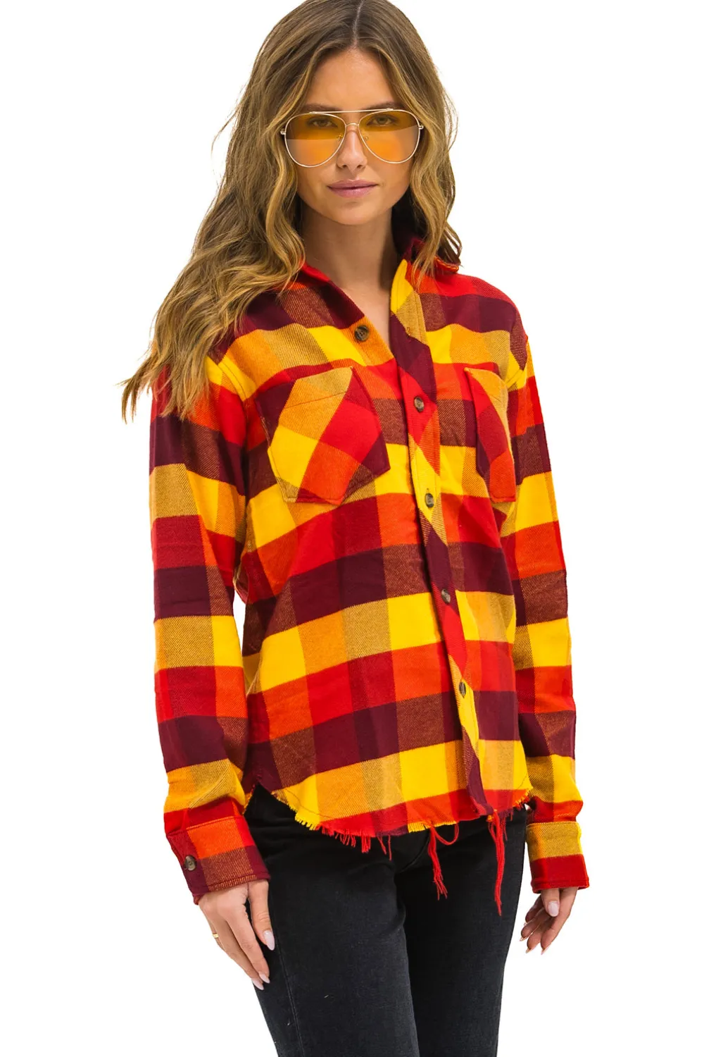 Tees | Aviator Nation PLAID FLANNEL WESTERN SHIRT - SURFY PLAID SURFYPLAID
