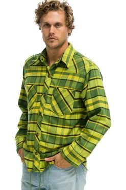 Tees | Aviator Nation PLAID FLANNEL WESTERN SHIRT - AVOCADO PLAID AVOCADOPLAID