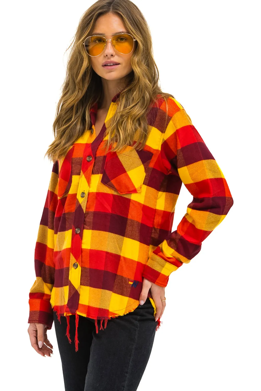 Tees | Aviator Nation PLAID FLANNEL WESTERN SHIRT - SURFY PLAID SURFYPLAID
