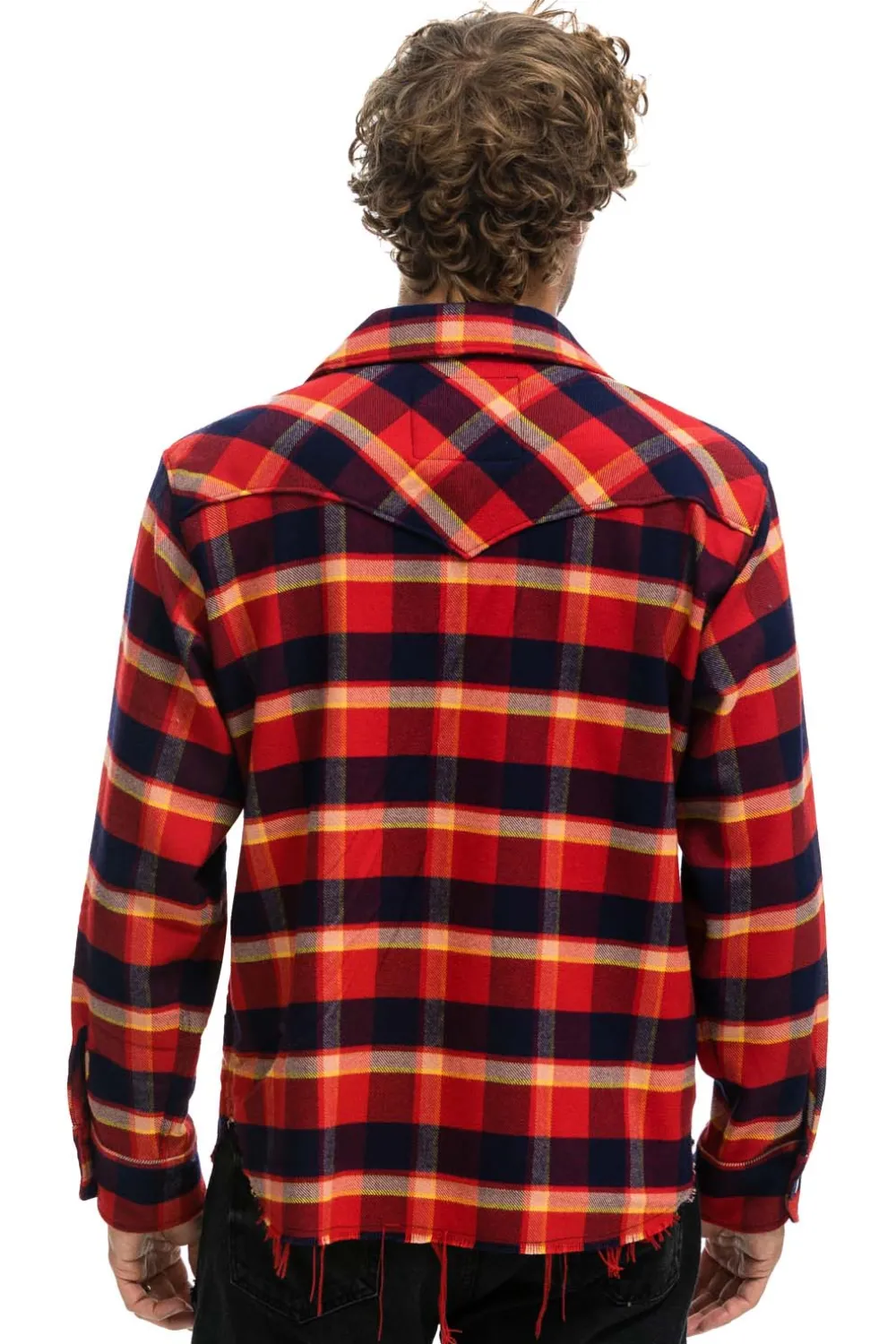 Tees | Aviator Nation PLAID FLANNEL WESTERN SHIRT - RUGBY PLAID RUGBYPLAID