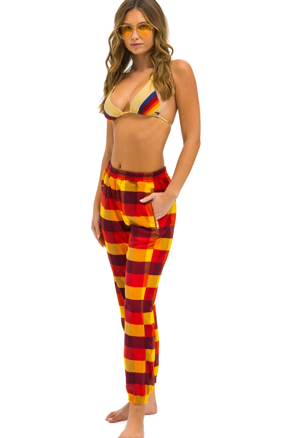 Sweatpants | Aviator Nation PLAID LODGE PANT - SURFY PLAID SURFYPLAID