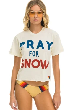 Boyfriend Tees | Tees | Aviator Nation PRAY FOR SNOW BOYFRIEND TEE - VINTAGE WHITE VINTAGEWHITE