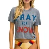 Boyfriend Tees | Tees | Aviator Nation PRAY FOR SNOW BOYFRIEND TEE - HEATHER GREY HEATHERGREY