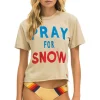 Boyfriend Tees | Tees | Aviator Nation PRAY FOR SNOW BOYFRIEND TEE - SAND