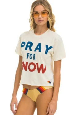 Boyfriend Tees | Tees | Aviator Nation PRAY FOR SNOW BOYFRIEND TEE - VINTAGE WHITE VINTAGEWHITE