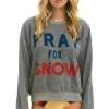 Sweatshirts | Sweatshirts | Aviator Nation PRAY FOR SNOW RELAXED CREW SWEATSHIRT - HEATHER