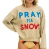Sweatshirts | Sweatshirts | Aviator Nation PRAY FOR SNOW RELAXED CREW SWEATSHIRT - SAND