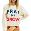 Sweatshirts | Sweatshirts | Aviator Nation PRAY FOR SNOW RELAXED CREW SWEATSHIRT - VINTAGE WHITE VINTAGEWHITE