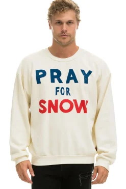 Sweatshirts | Sweatshirts | Aviator Nation PRAY FOR SNOW RELAXED CREW SWEATSHIRT - VINTAGE WHITE VINTAGEWHITE