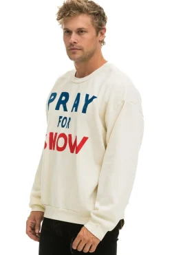 Sweatshirts | Sweatshirts | Aviator Nation PRAY FOR SNOW RELAXED CREW SWEATSHIRT - VINTAGE WHITE VINTAGEWHITE