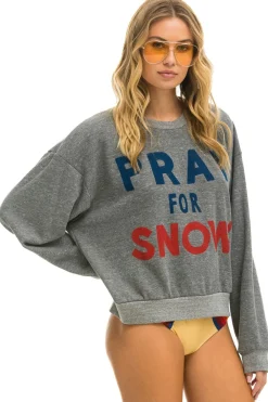 Sweatshirts | Sweatshirts | Aviator Nation PRAY FOR SNOW RELAXED CREW SWEATSHIRT - HEATHER