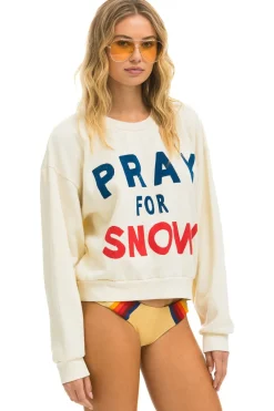 Sweatshirts | Sweatshirts | Aviator Nation PRAY FOR SNOW RELAXED CREW SWEATSHIRT - VINTAGE WHITE VINTAGEWHITE