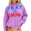 Hoodies | Hoodies | Aviator Nation PRAY FOR SNOW RELAXED PULLOVER HOODIE - NEON PURPLE NEONPURPLE