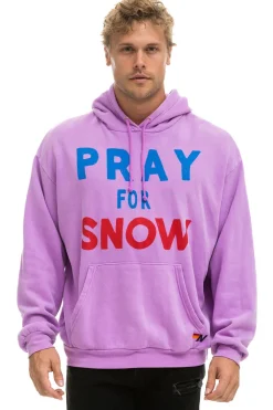 Hoodies | Hoodies | Aviator Nation PRAY FOR SNOW RELAXED PULLOVER HOODIE - NEON PURPLE NEONPURPLE