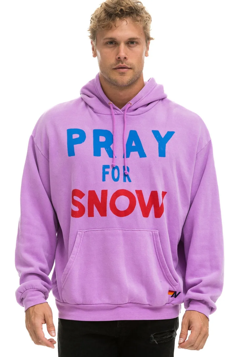 Hoodies | Hoodies | Aviator Nation PRAY FOR SNOW RELAXED PULLOVER HOODIE - NEON PURPLE NEONPURPLE