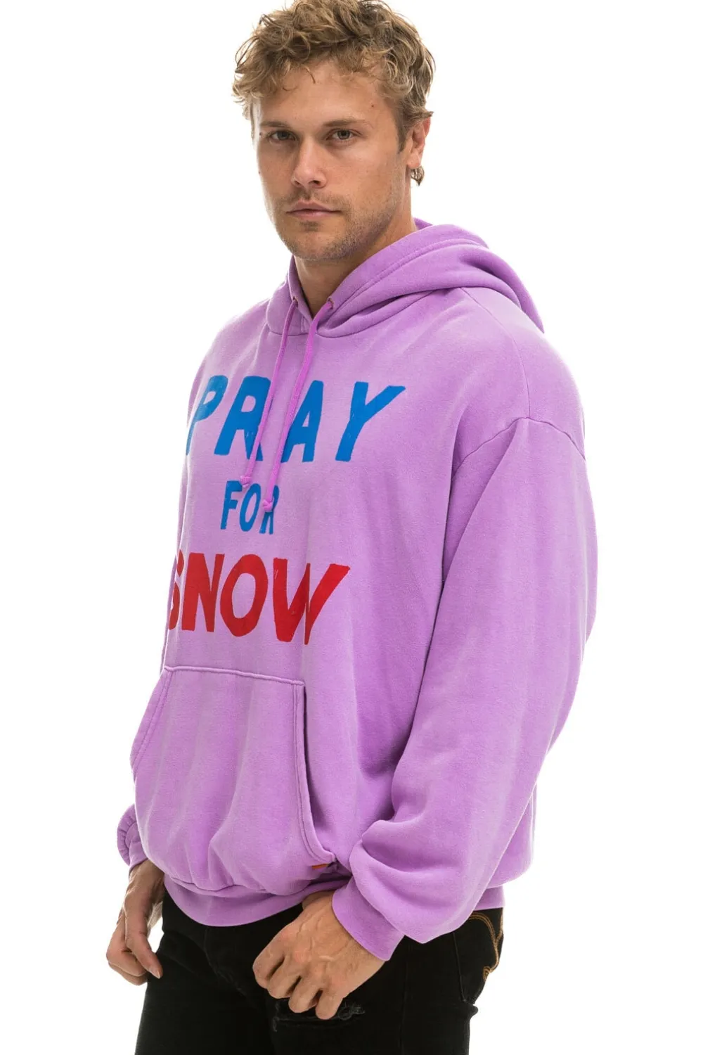 Hoodies | Hoodies | Aviator Nation PRAY FOR SNOW RELAXED PULLOVER HOODIE - NEON PURPLE NEONPURPLE