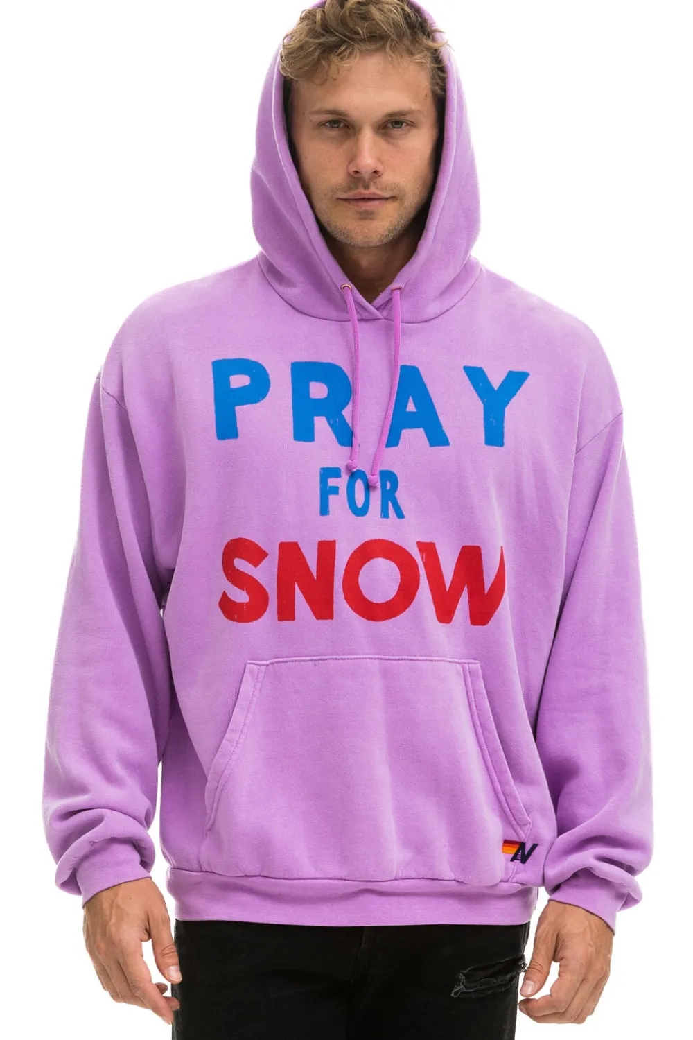 Hoodies | Hoodies | Aviator Nation PRAY FOR SNOW RELAXED PULLOVER HOODIE - NEON PURPLE NEONPURPLE
