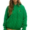 Hoodies | Hoodies | Aviator Nation QUILTED RELAXED PULLOVER HOODIE - KELLY GREEN KELLYGREEN